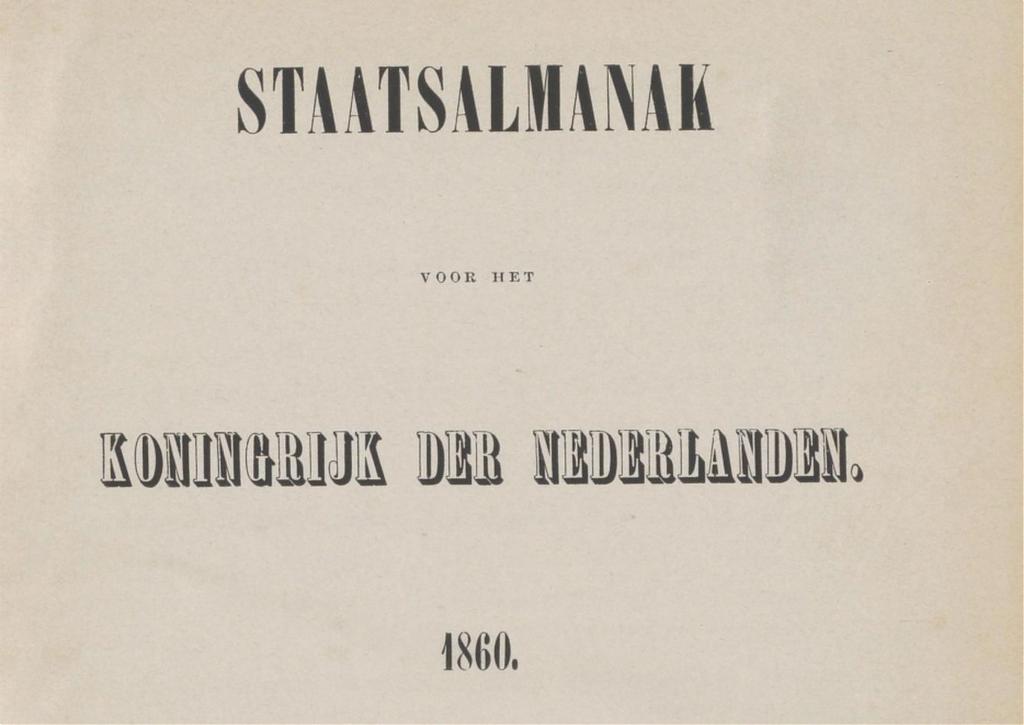 Staatsalmanak voor het Koningrijk der Nederlanden 1860