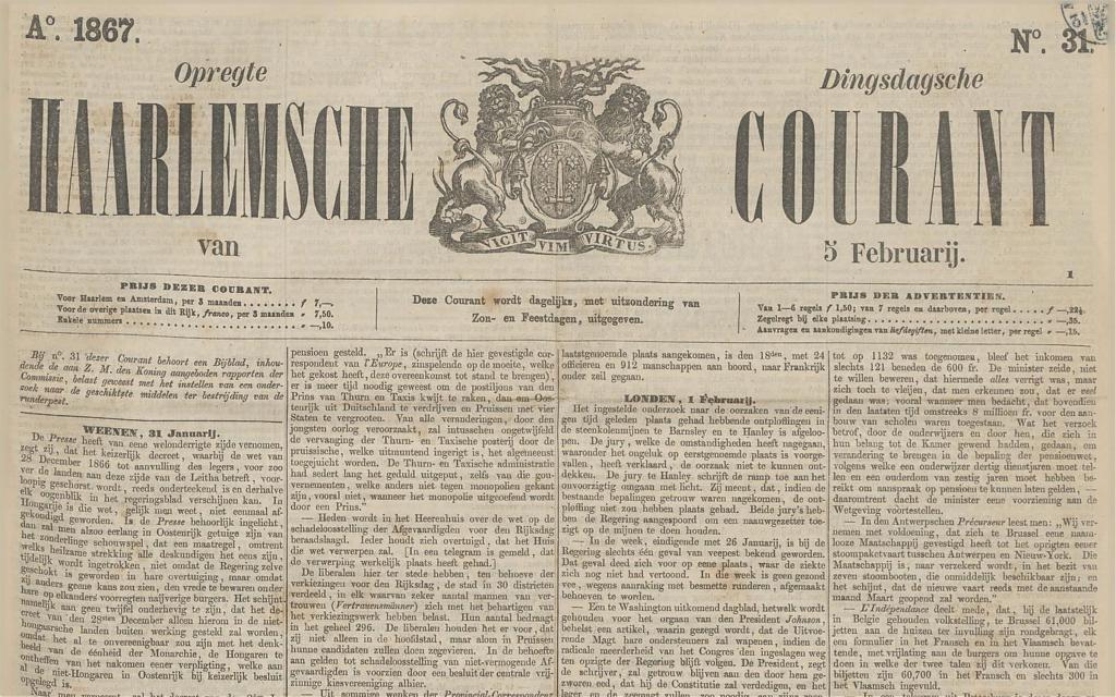 Opregte Haarlemsche Courant 1867