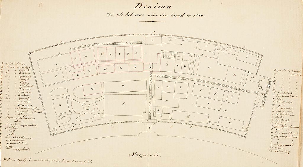 1859年ごろの出島。