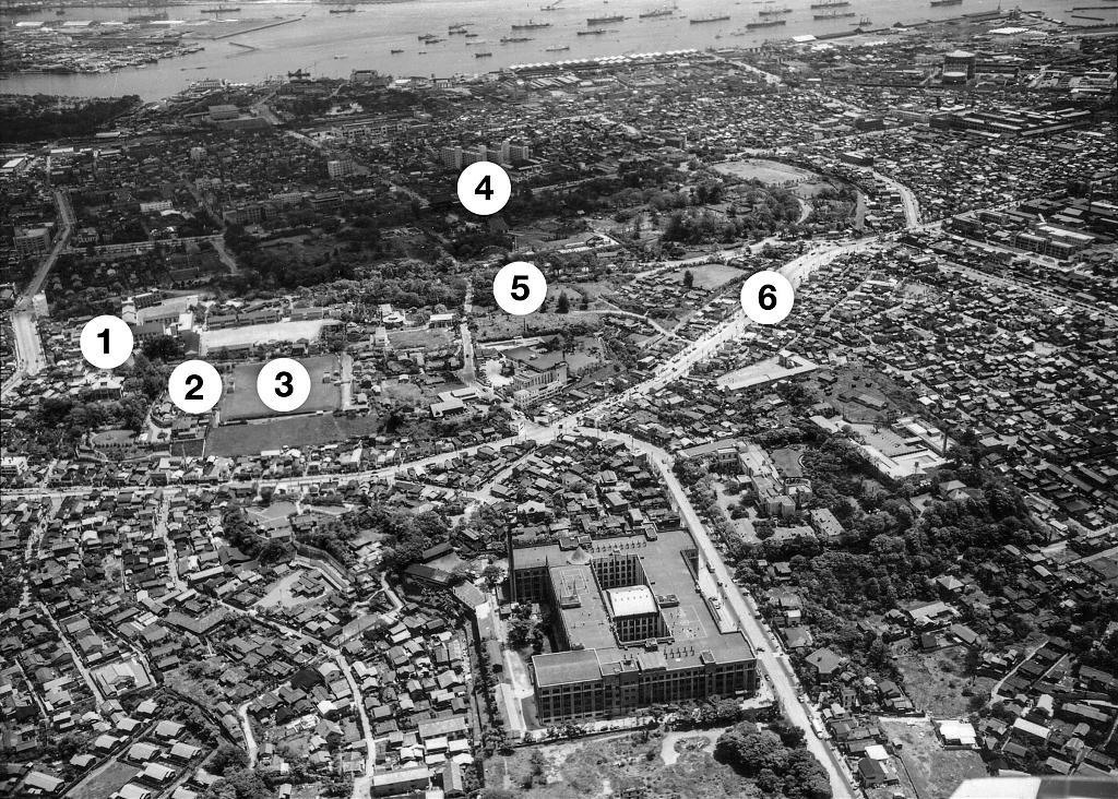 Aerial photograph of the area around the embassy, 1956