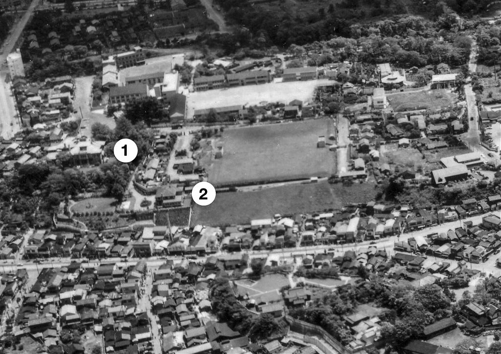 Aerial photograph of the area around the embassy, 1956