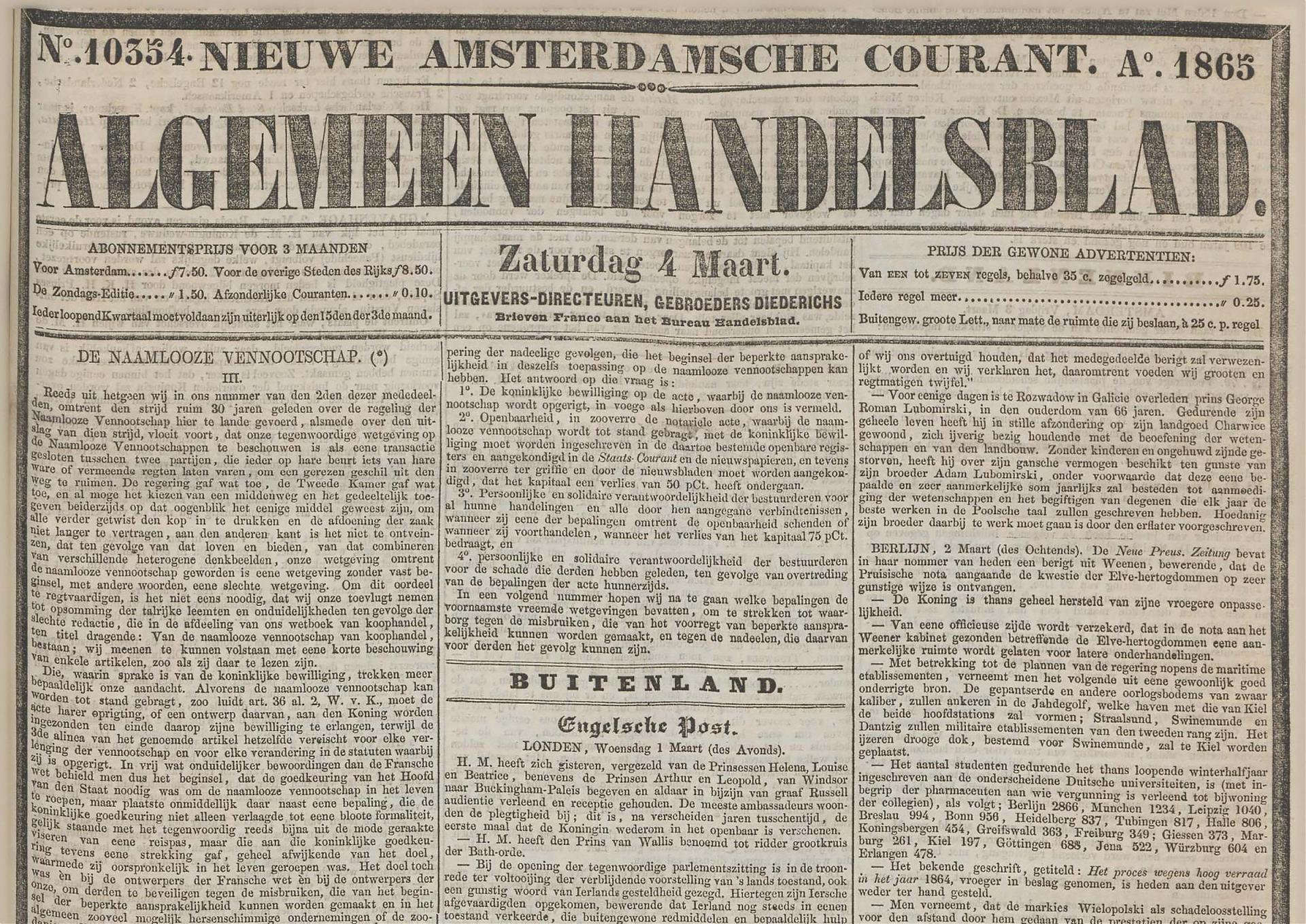 Algemeen Handelsblad 1865