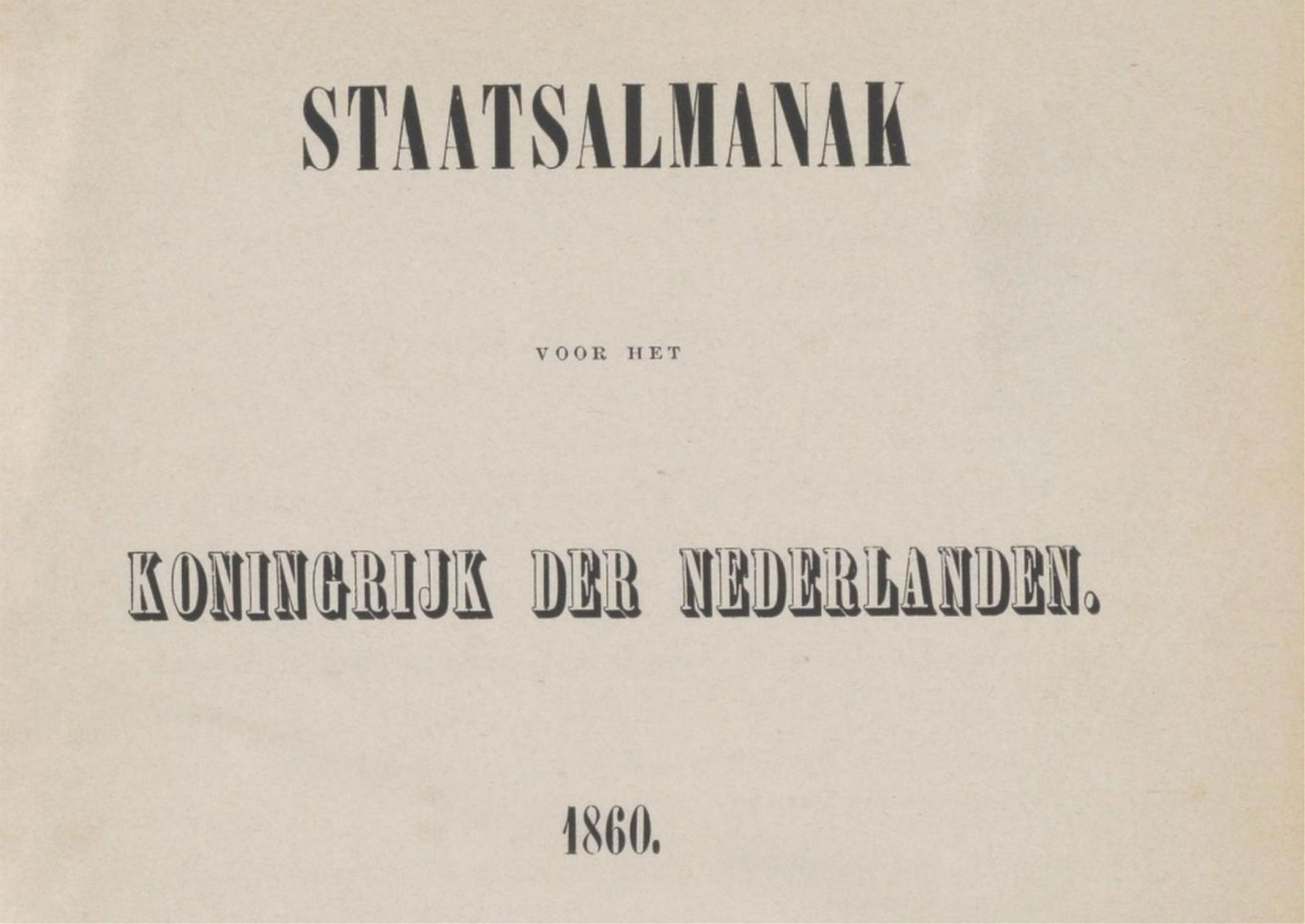 Staatsalmanak voor het Koningrijk der Nederlanden 1860
