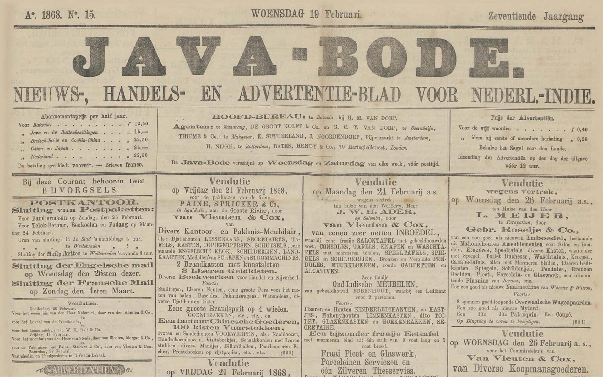 Java-bode 1868