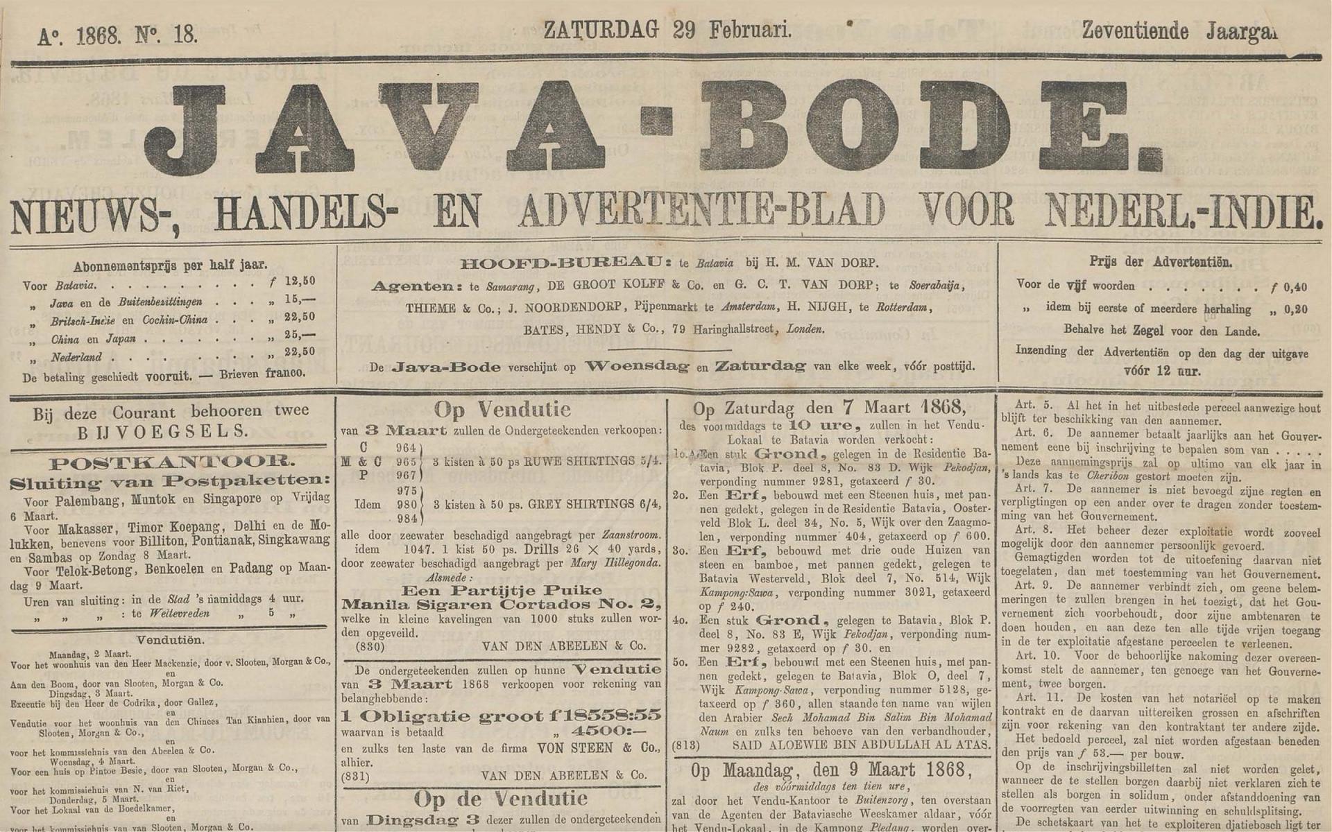Java-bode 1868