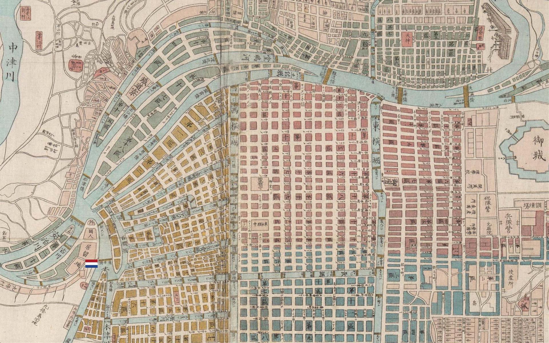 Map of Osaka in 1868